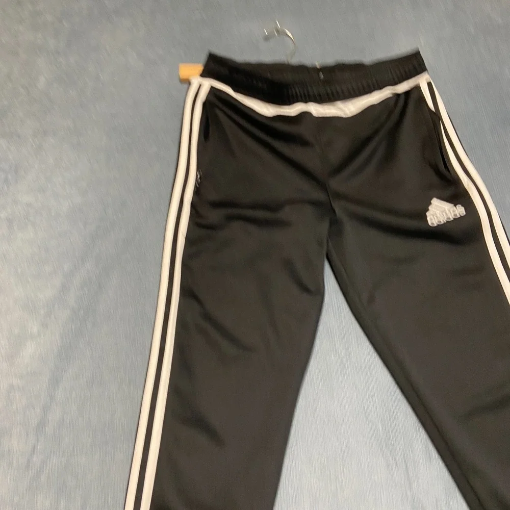 Adidas Climacool Track Pants Mens XL Black White Logo 3 Stripes Tapered Leg Yoga